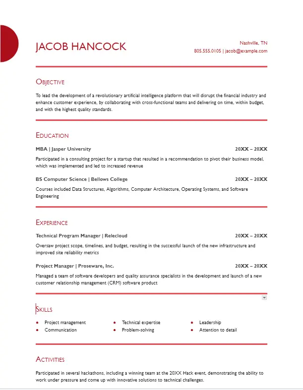 Resume Template 9